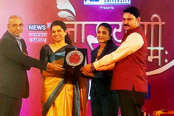 Rntu awarded by News 18 MP CG for Skill Development and Women's Entrepreneurship